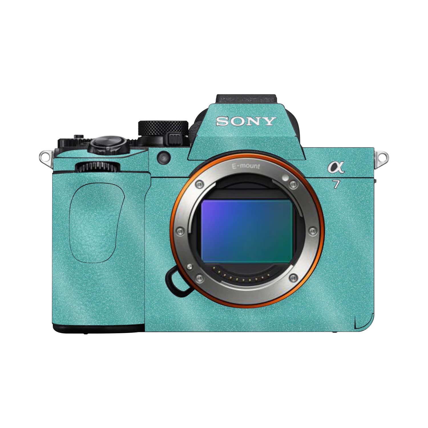 Glossy Glitter Camera Skin Compatible with Sony Alpha A7 Mark V (2025) - Solid Turquoise - Premium 3M Vinyl Protective Wrap Decal Cover - Easy to Apply | Crafted in the USA by MightySkins