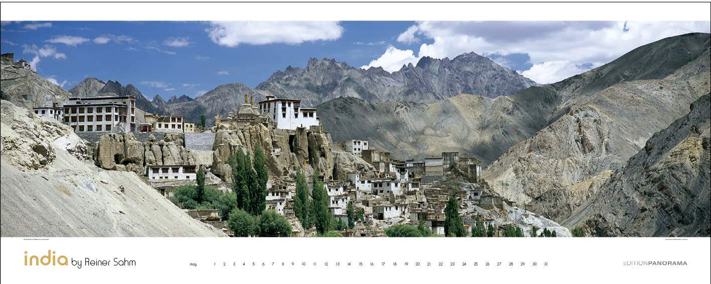 Indien Panorama: Immerwährender Panorama-Kalender in 1,20 Meter Breite