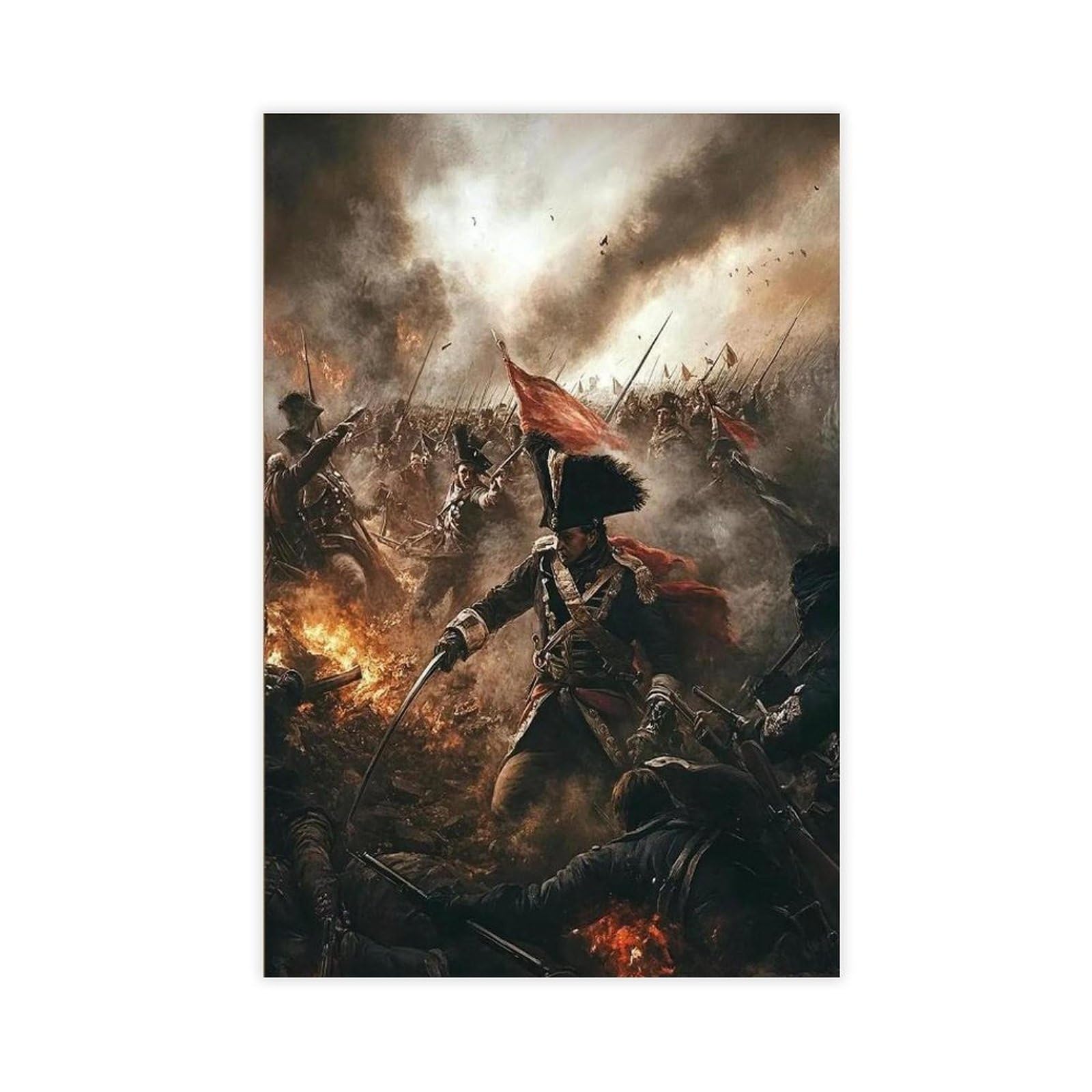Goiaegag Battle Of Waterloo Art Print Canvas Poster Bedroom Decor Landscape Office Room Decor Gift 12X18inch(30X45cm)