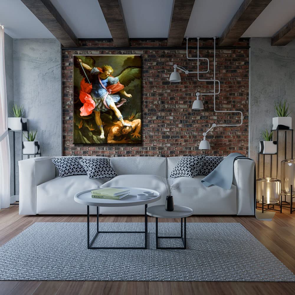 Amazon.co.jp: 大天使ミカエルによるサタンとの戦いのキリスト教絵画