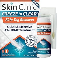 SkinTAG Remover (FDA-Cleared) at Home Cryo Kit (As Little As 1 Treatment) 8 Applicators + Tweezers