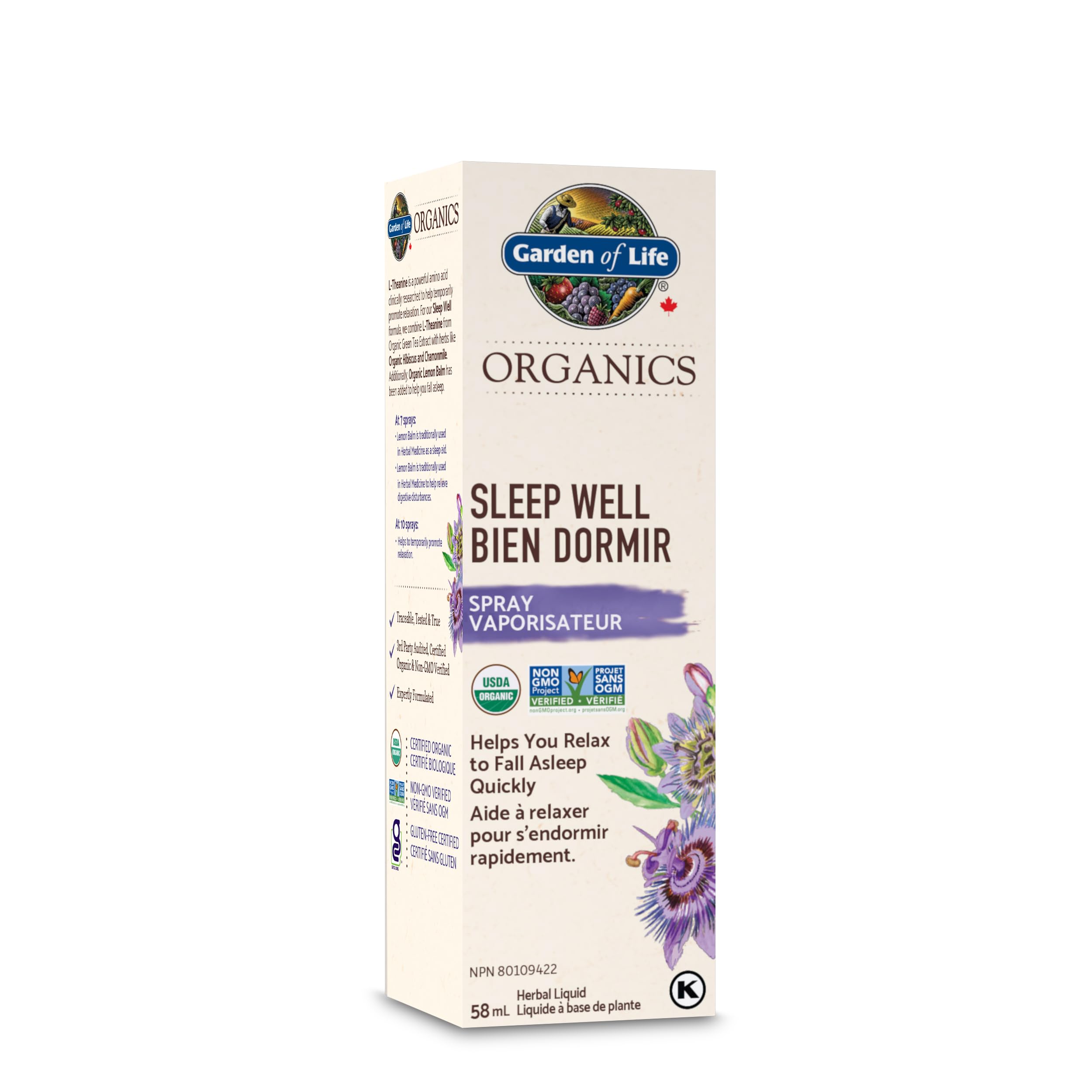 Garden of Life Organics Sleep Well 58ml Spray | Relax & Fall