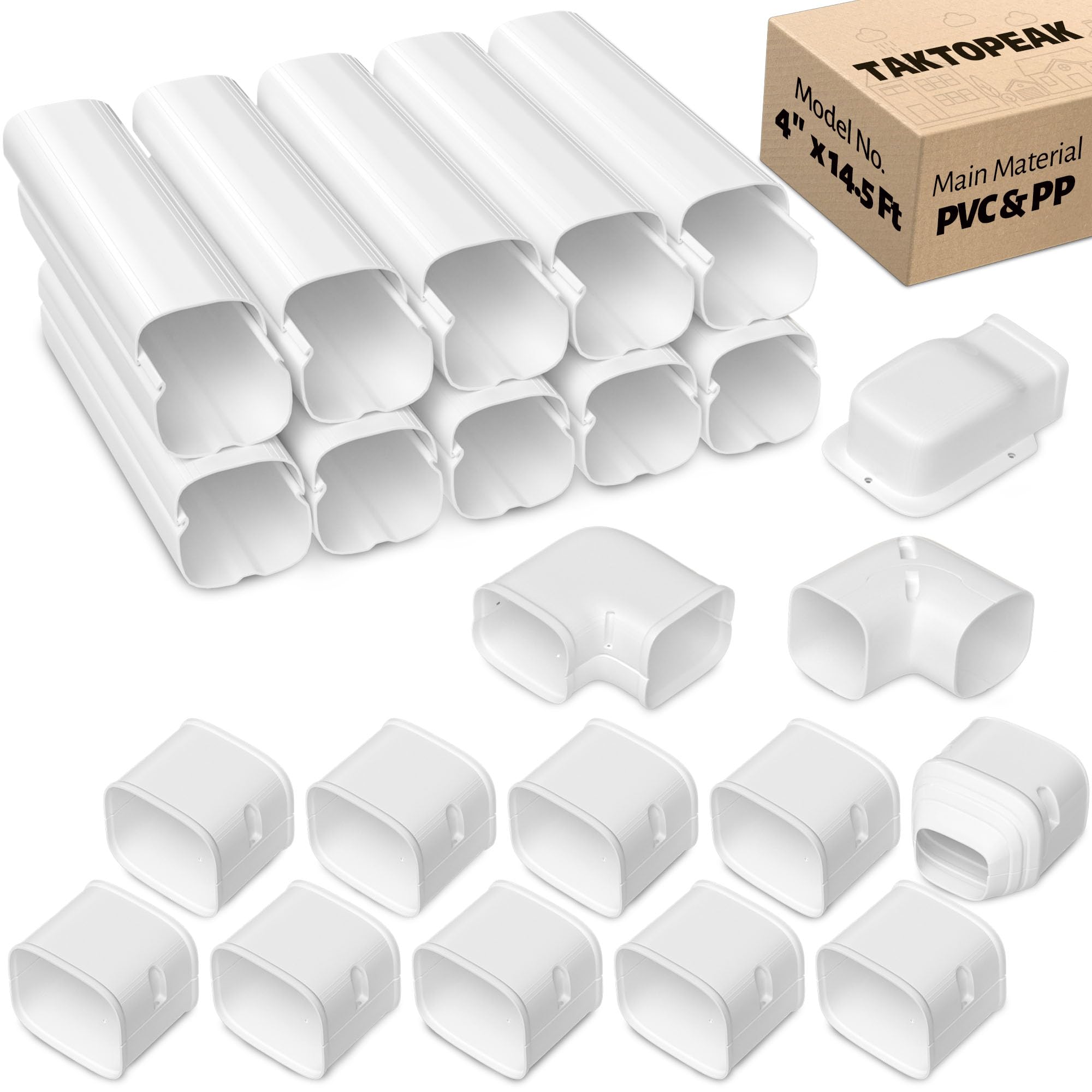 Snapklik.com : TAKTOPEAK 4" 14.5 Ft Mini Split Line Set Cover