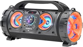 Bluetooth Speaker, 70w Portable Wireless Bluetooth Speakers with Subwoofer, Colorful Lights, Microphone, FM Radio, Outdoor Speakers Bluetooth Wireless Loud Boom Box for Party, Camping, Travel
