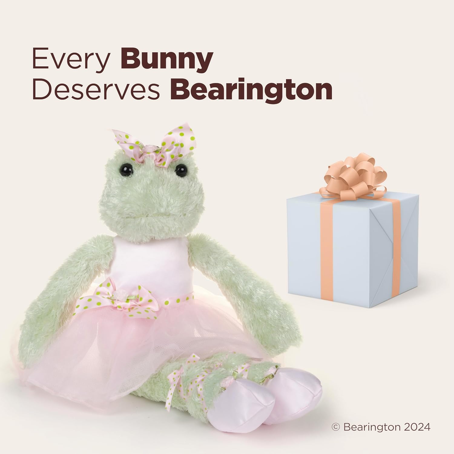 Bearington Collection Juliette Pirouette Plush Stuffed Animal Ballerina Frog 15"