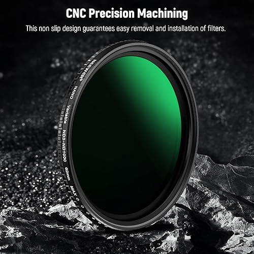 Miniatura 7 de NEEWER Filtro ND variable de 2.441 in ND3-ND1000, 1.5-10 Filtro de densidad neutra de parada limitada con vidrio óptico HD y nano revestimientos de