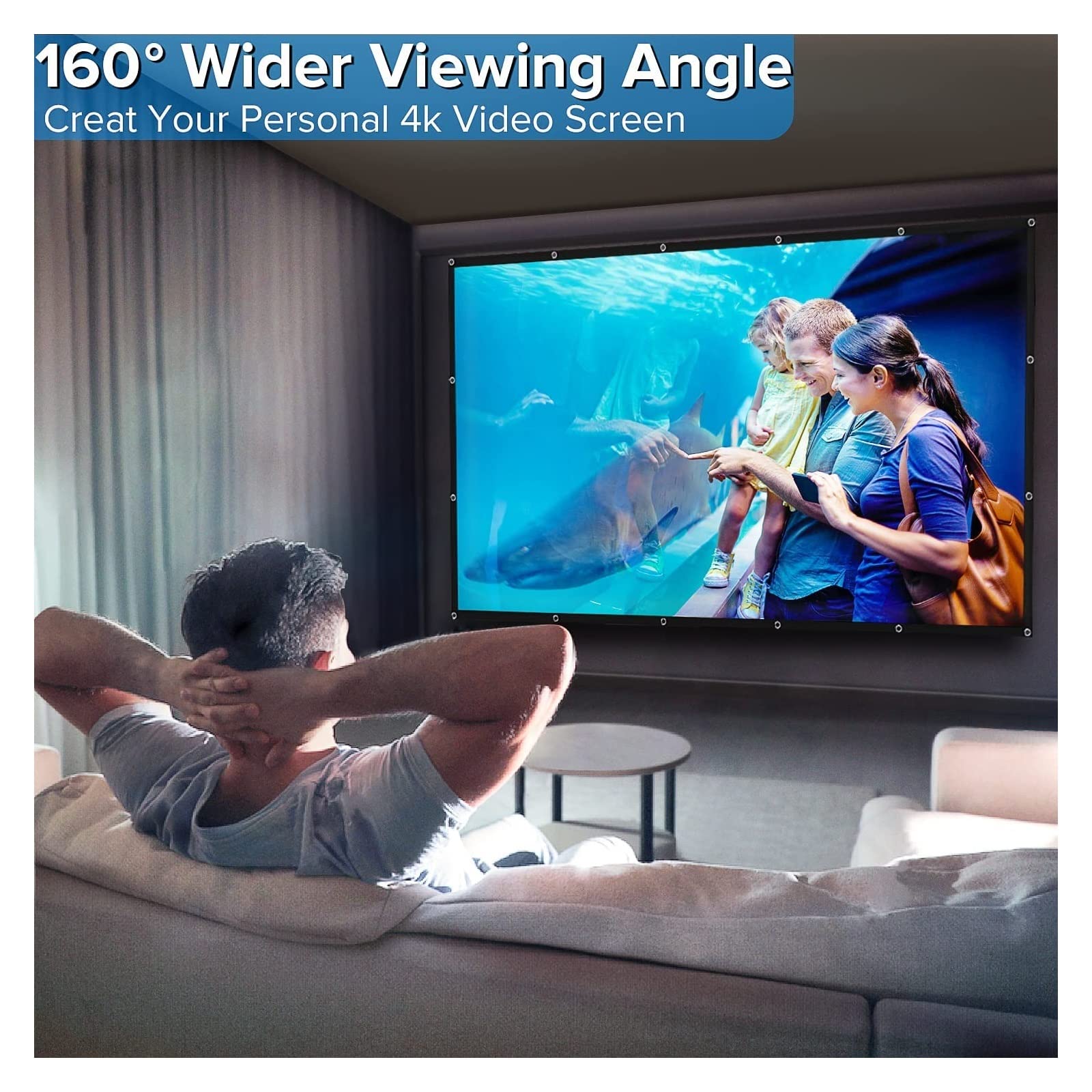 16:9 Metal Anti Light Curtain 100 120 133 150 Pollici Home Outdoor Office Schermo di proiezione Portatile 3D HD per Home Theater(100 inch)