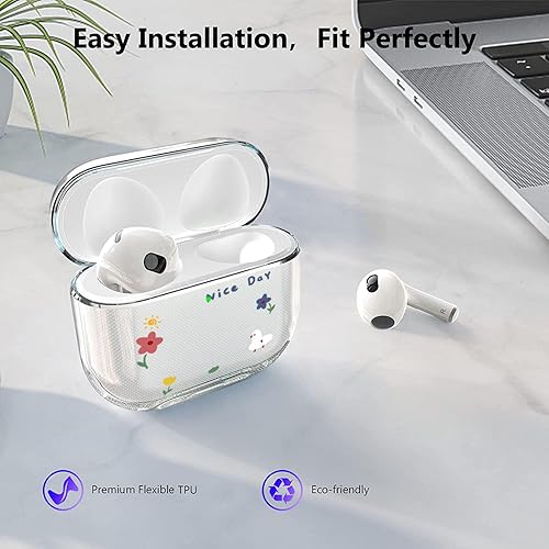 Miniatura 6 de Funda para AirPods 4 2024 con mosquetón de llavero, funda transparente para AirPods 4, diseño de anime, funda suave con adornos para niños, niñas,