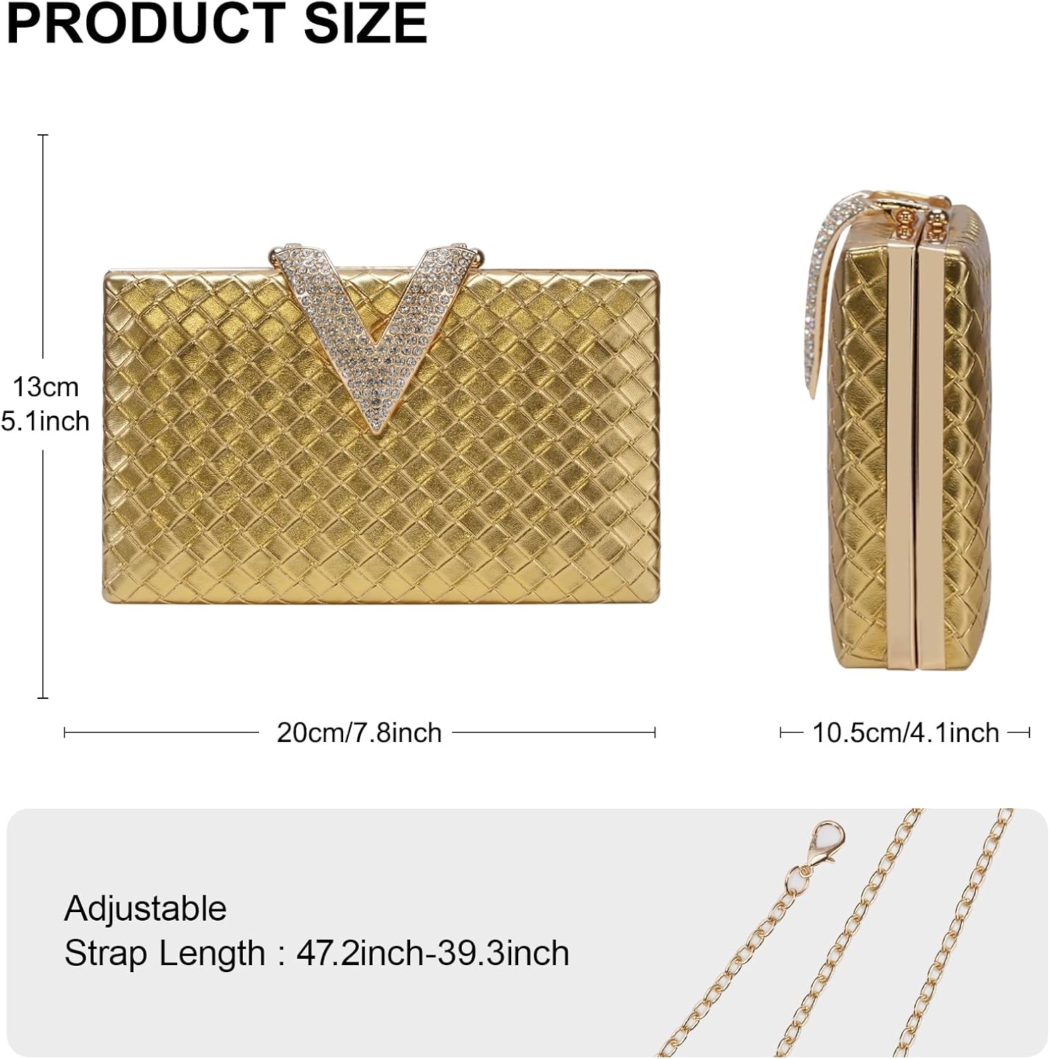 TRBSXRT Woven Clutch Purses, Elegant Satchel Bag for Women, Evening Bag Formal Woven Handbag - Image 4