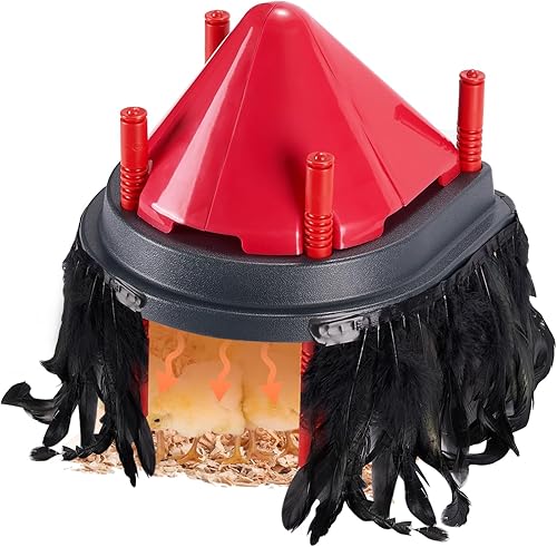 Calentador de criador para pollitos para aproximadamente 15 pollitos de 10 x 10 pulgadas, placa de criador de fácil limpieza con plumas, placa