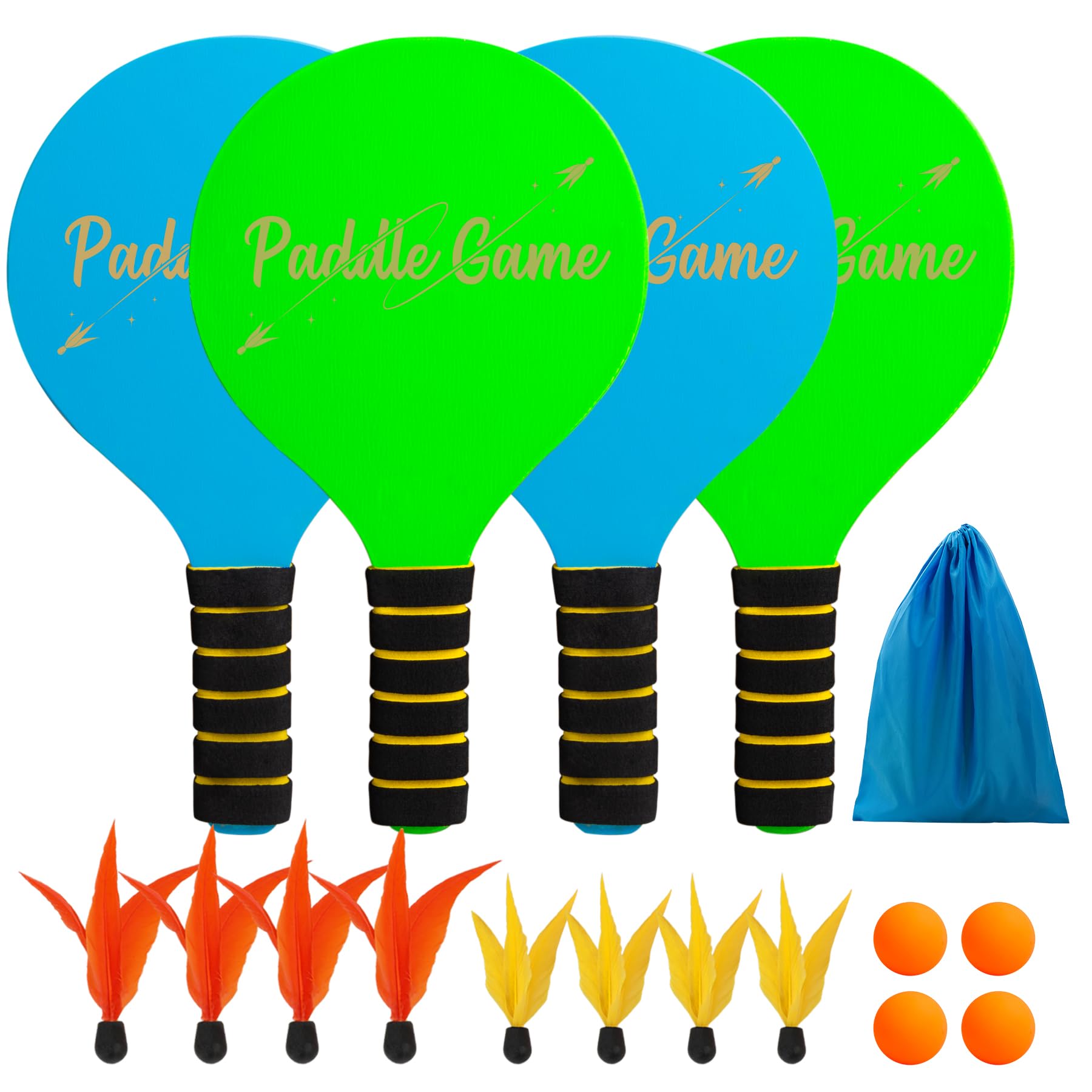 EVERICH TOY Paddle Ball Set – Indoor &amp; Outdoor Racket Game for Kids, Teens, and Adults, Badminton &amp; Camping Games Essentials, Fun for Beach, Yard, and Lawn Play All Year Round