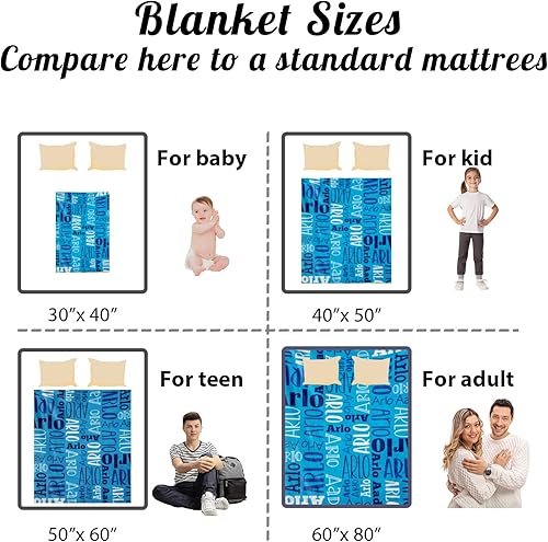 Miniatura 125 de Mantas personalizadas con nombre para niños, mantas de bebé personalizadas para niños y niñas, manta de nombre personalizada súper suave para niños