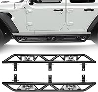 Tokmowin Running Boards for 2018-2024 Jeep Wrangler JL JLU 4-Door | Bolt-On Steel Nerf Bars Side Steps, Textured Black, 500 lbs Capacity