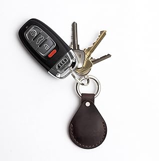 Leather AirTag Holder AirTag Keychain Holder AirTag Leather Key Ring Small Minimalist AirTag Accessory Protective AirTag Case Cover Crazy Horse Leather – Handmade| CITYSHEEP