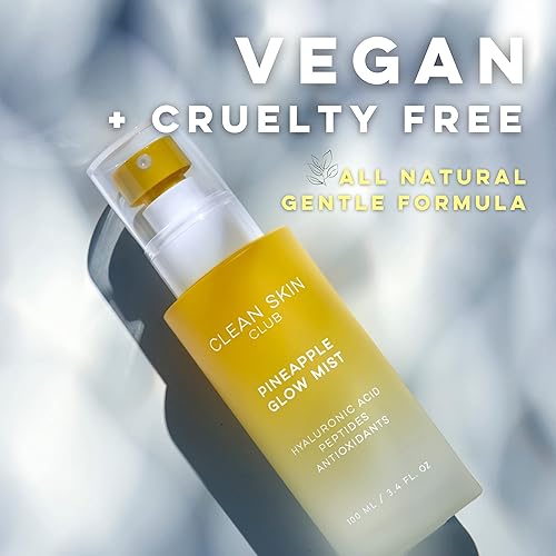 Miniatura 9 de CLEAN SKIN CLUB Pineapple Glow Mist | Ácido hialurónico + péptidos | Papaya + extractos de coco | Spray facial hidratante y fortificante | Vegano y