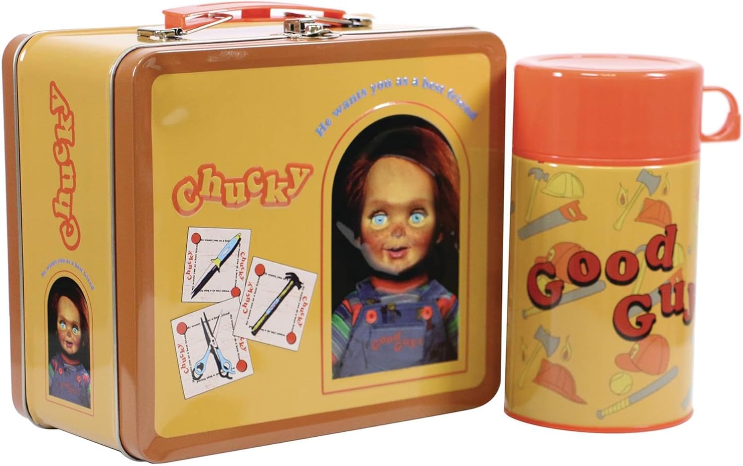 Surreal Entertainment Child's Play Chucky Good Guys Tin Lunch Box with Beverage Container