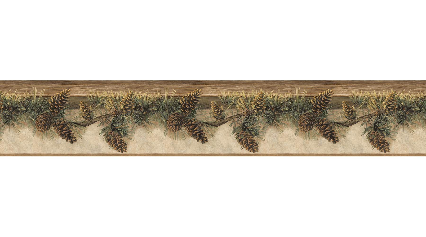 Chesapeake TLL01632B Pomona Pine Hill Wallpaper Border, Chestnut