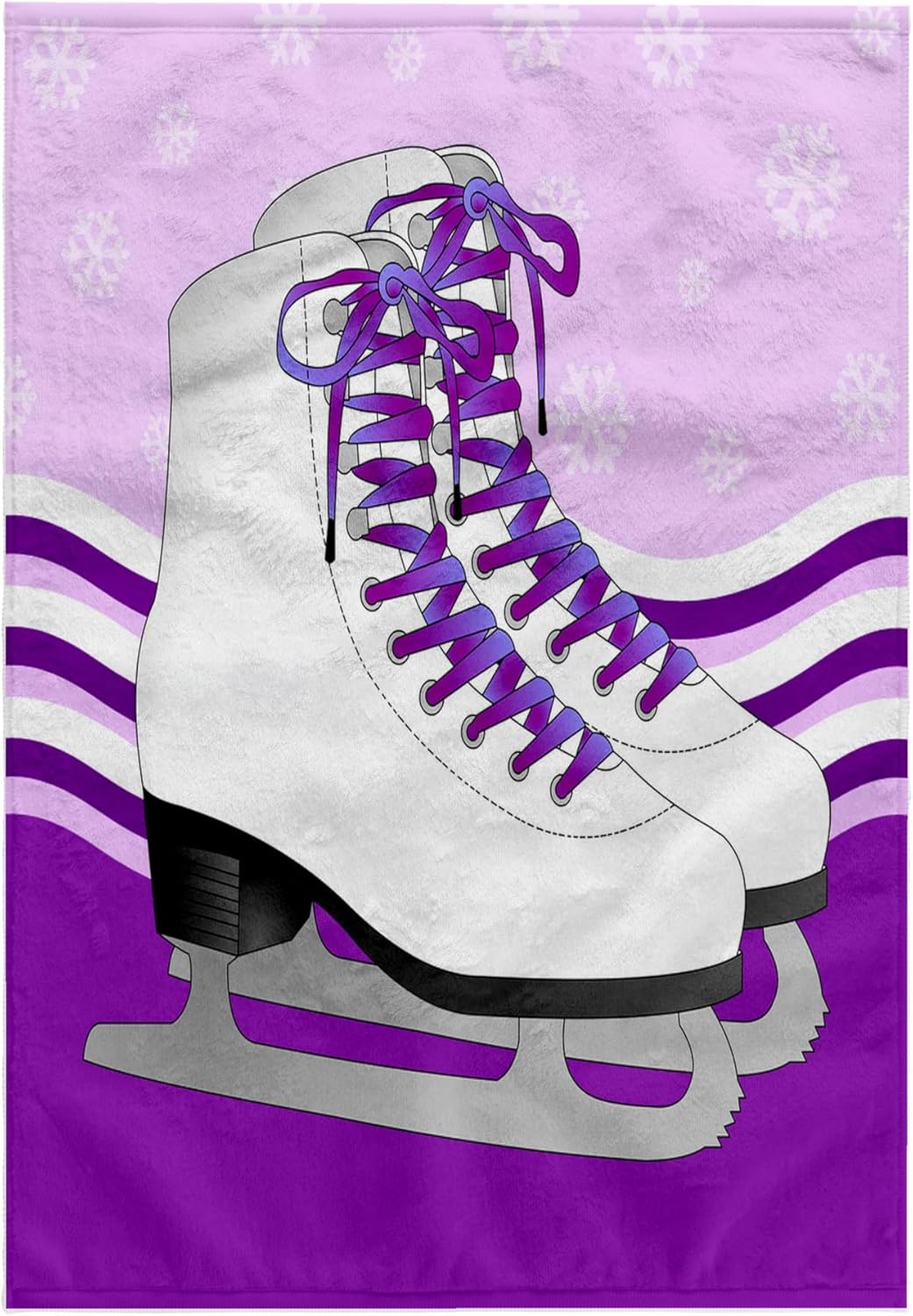3dRose Pair of Purple Ice Skates on Snowflake Background 22x30 Bath Hand Pool Towel