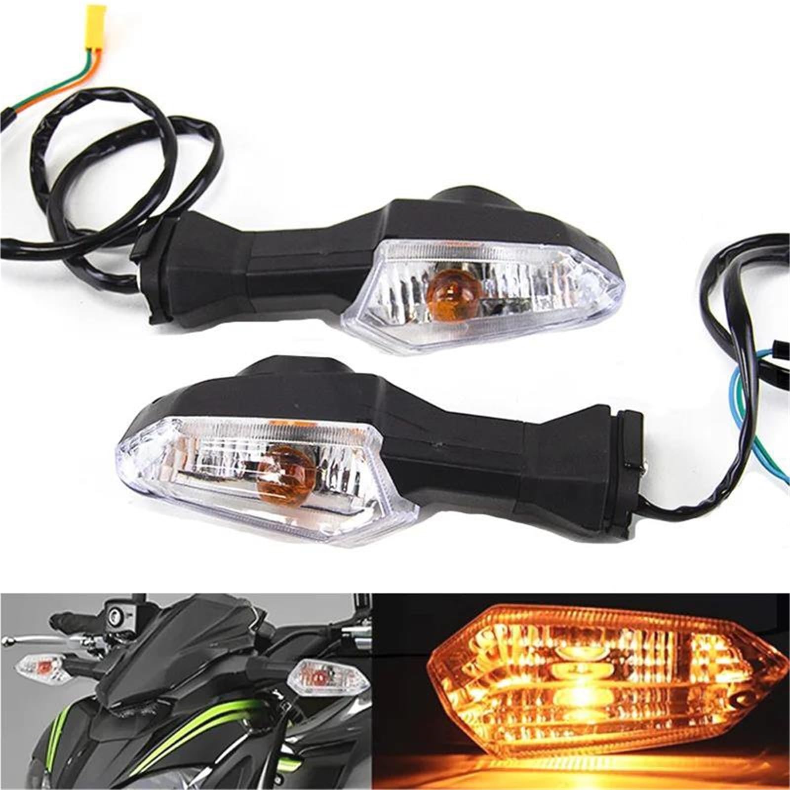 Indicatori Di Direzione Per Moto, Luci Di Segnalazione Per Kawasaki Z 250 300 750 800 900 1000 Per Ninja 250 300 Per Z250SL ER-6N Per ZRX1200 Indicatori Di Direzione Luci