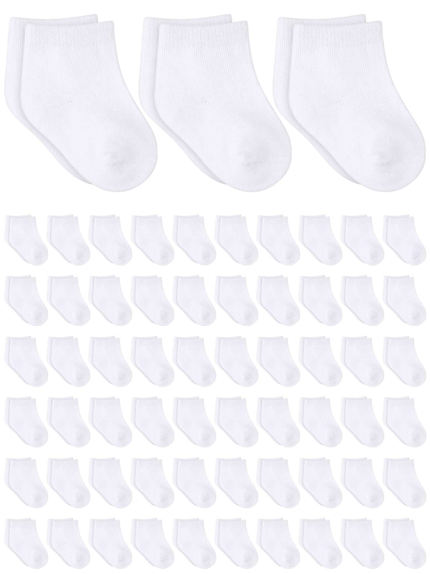 Jecery 60 Pairs Newborn Baby Socks Bulk, Infant Anklets Unisex Cotton