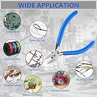 Vista 4 de Cortadores de alambre de 5 pulgadas para componentes electrónicos, cortadores laterales CR-V para manualidades, cortadores diagonales ultra