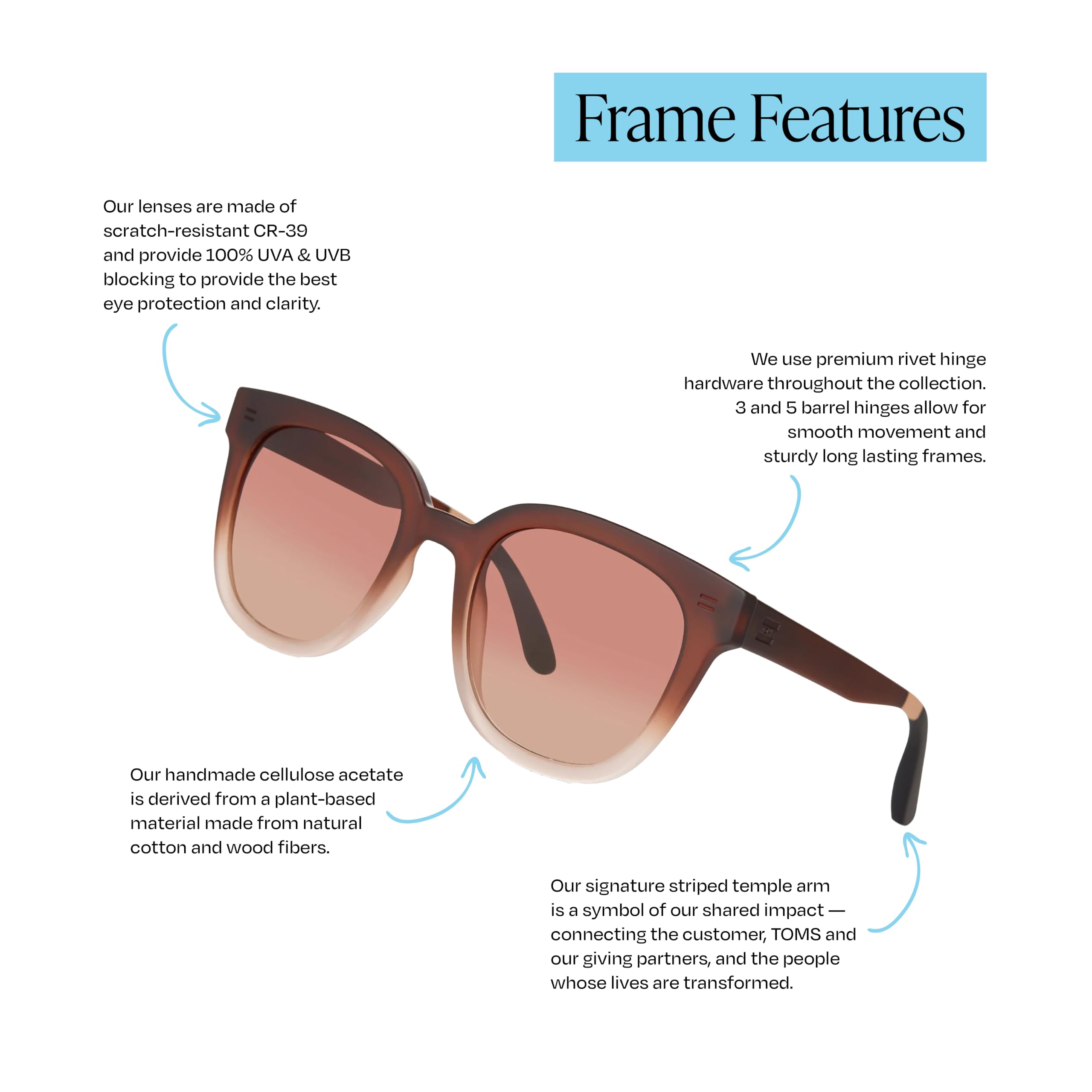 TOMS Juniper Traveler - Gafas redondas para mujer, gafas de sol de diseño, gafas de protección UV, Mate degradado, 54-23-148
