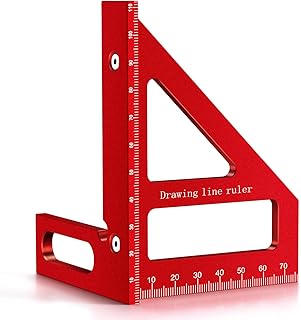 3D Multi-Angle Measuring Ruler, Professional 45 90 Degree Aluminum Alloy Woodworking Square Protractor, Miter Triangle Ruler, Precision Layout Measuring Tool Metric Construction Rulers