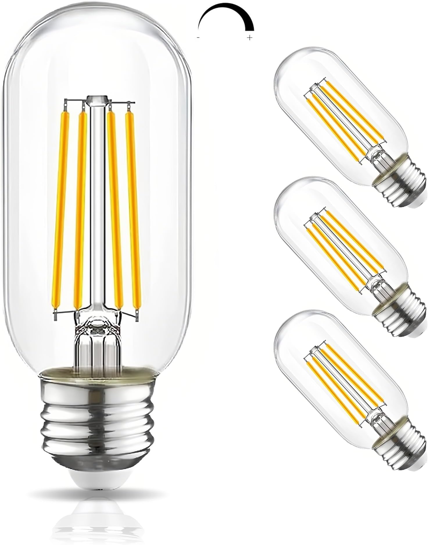 winsaLED Dimmable T45 LED Bulbs 60W Equivalent, 2700K Soft White, 3 Pack