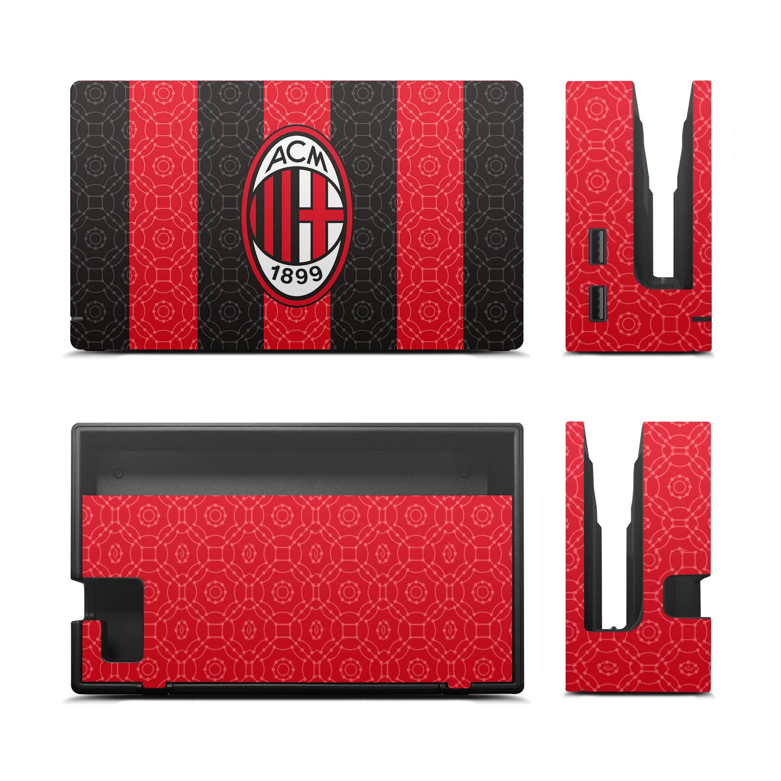 Head Case Designs Licenza Ufficiale AC Milan in Casa 2020/21 Kit Crest Vinile Sticker Gaming Pelle Adesivo Compatibile con Nintendo Switch Console & Dock & Joy-con Controller Bundle