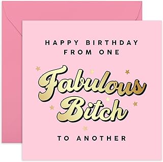 Central 23 - Funny Birthday Card for Her - 'One Fabulous B**** To Another' - Rude Birthday Card for Her - Sister Birthday Card - Best Friend Birthday Card - Comes with Fun Stickers