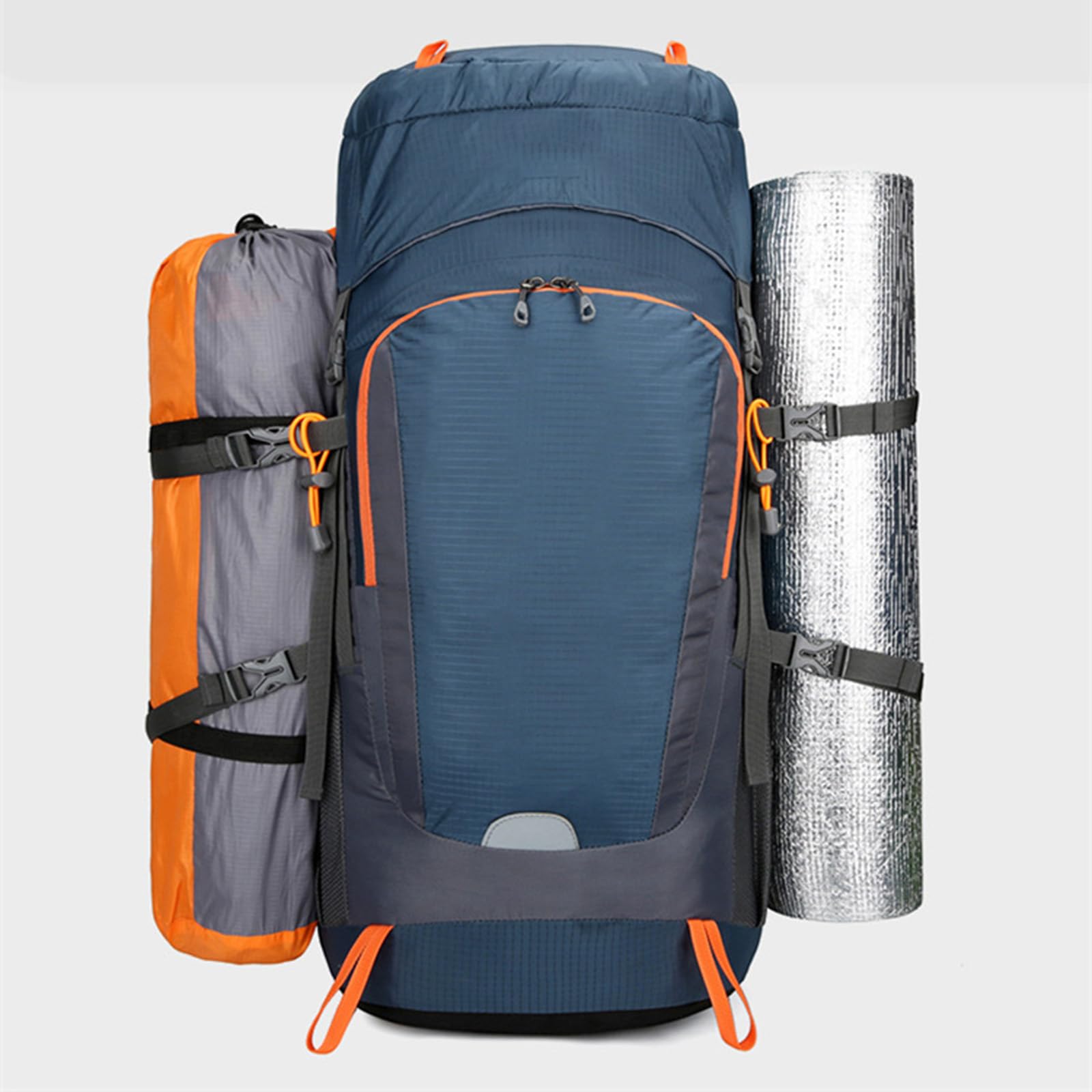 Wodoodporny plecak turystyczny na kemping, 65 l, z wieloma kieszeniami, z osłoną przeciwdeszczową, wodoodporny, lekki, outdoorowy, sportowy, na kemping, trekking, turystykę