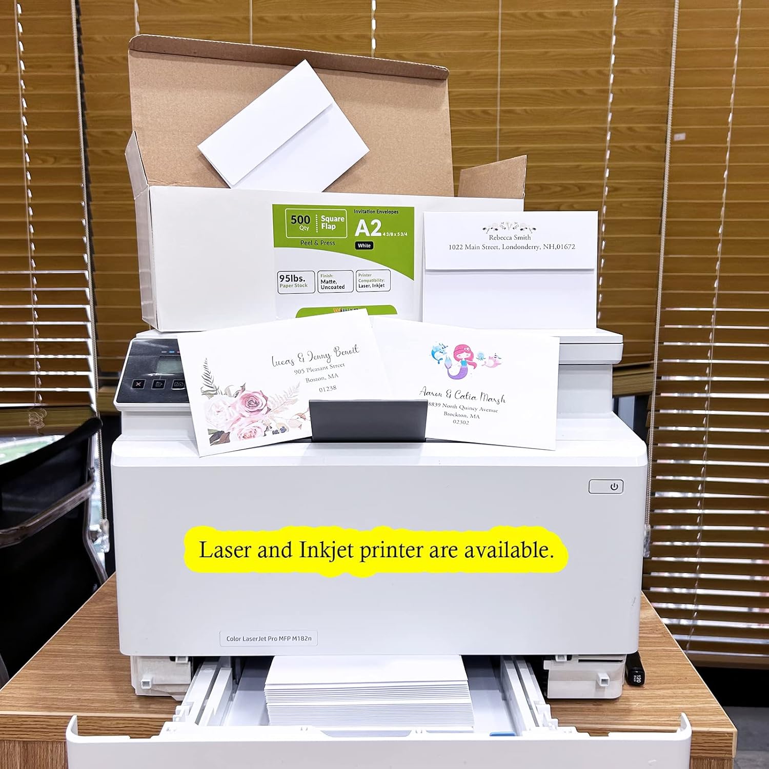 500 Pcs Bulk A2 Invitation Envelopes in White Peel & Press Self Seal 4 3/8 x 5 3/4 Square Flap Envelopes RSVP Return Envelopes 95lb. for Announcement Mailing 4x5 Greeting Cards Photo 1/4 Fold Cards
