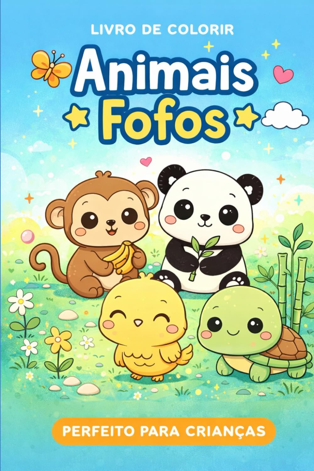 Animais Fofos para Colorir: Livro de Colorir Infantil – Estilo Kawaii