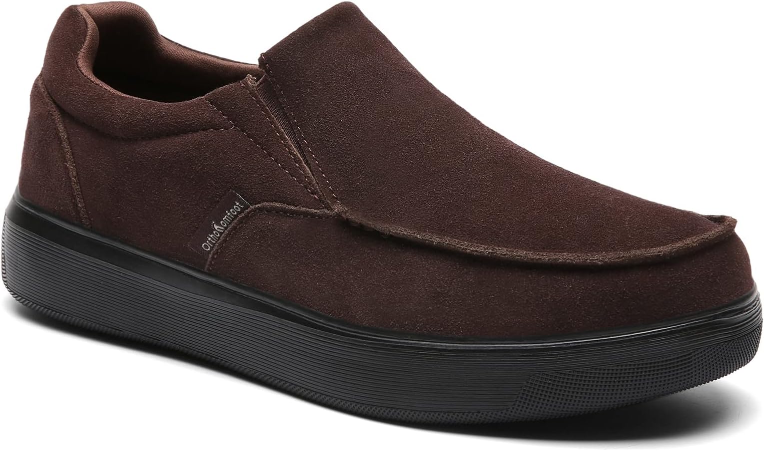 Men's Plantar Fasciitis Slip-Ons Shoes, Arch Support Leather Walking Loafers, Foot and Heel Pain Relief, Orthopedic Comfortable Casual Boat Shoes