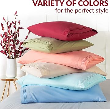 Mellanni 2 Pillow Cases + 2 Pillow Shams Bundle&Save - Bundle Includes: Pillow Cases Standard Size Set of 2 and 2 Standard Pillow Shams (Standard/Queen Size 20 x 30, White)