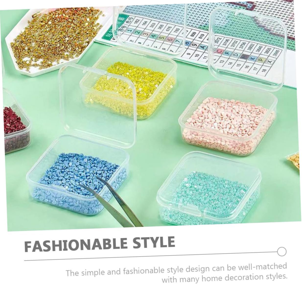Operitacx Portable Jewelry Storage Box Plastic Dividers Small Craft Organizers Bead Containers Ring Holder