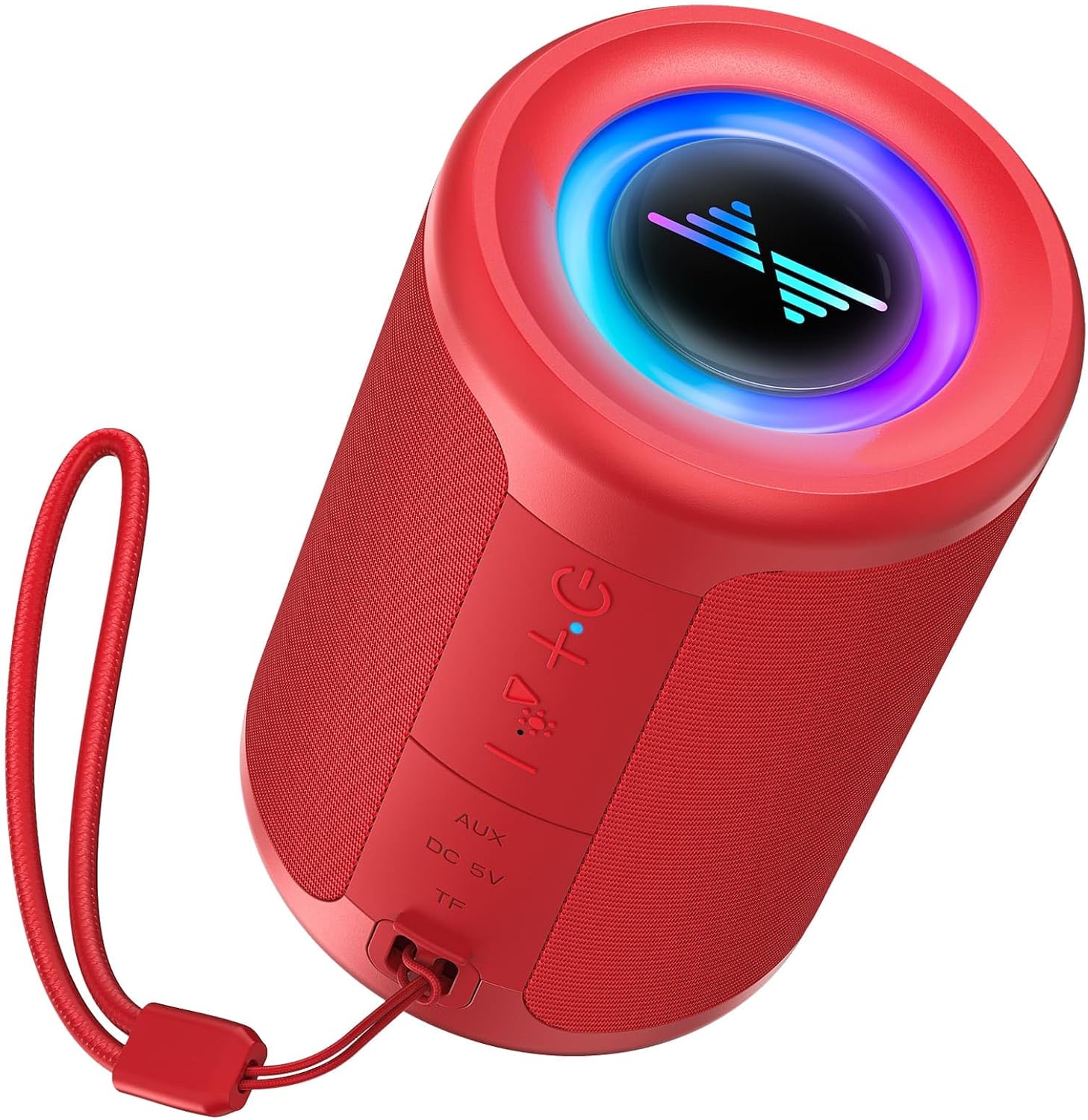 LENRUE Small Portable Bluetooth Speaker with Lights, TWS Stereo Surround Sound, Type C Powered, Bluetooth 5.3, AUX TF Card Input, Wireless for Outdoor Home, Coolest Gifts