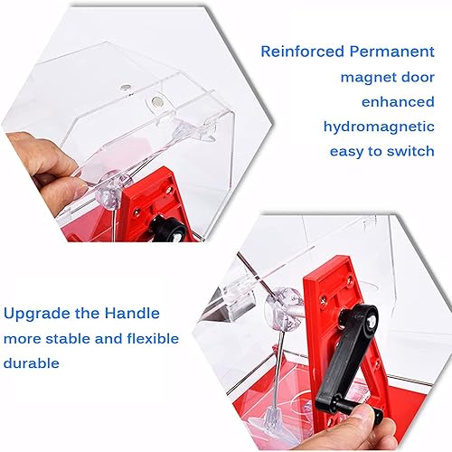 Miniatura 4 de Juego de bingo profesional selector manual de lotería incluye jaula de bingo acrílica bolas de bingo estilo ping pong de 16 pulgadas 50 piezas ideal