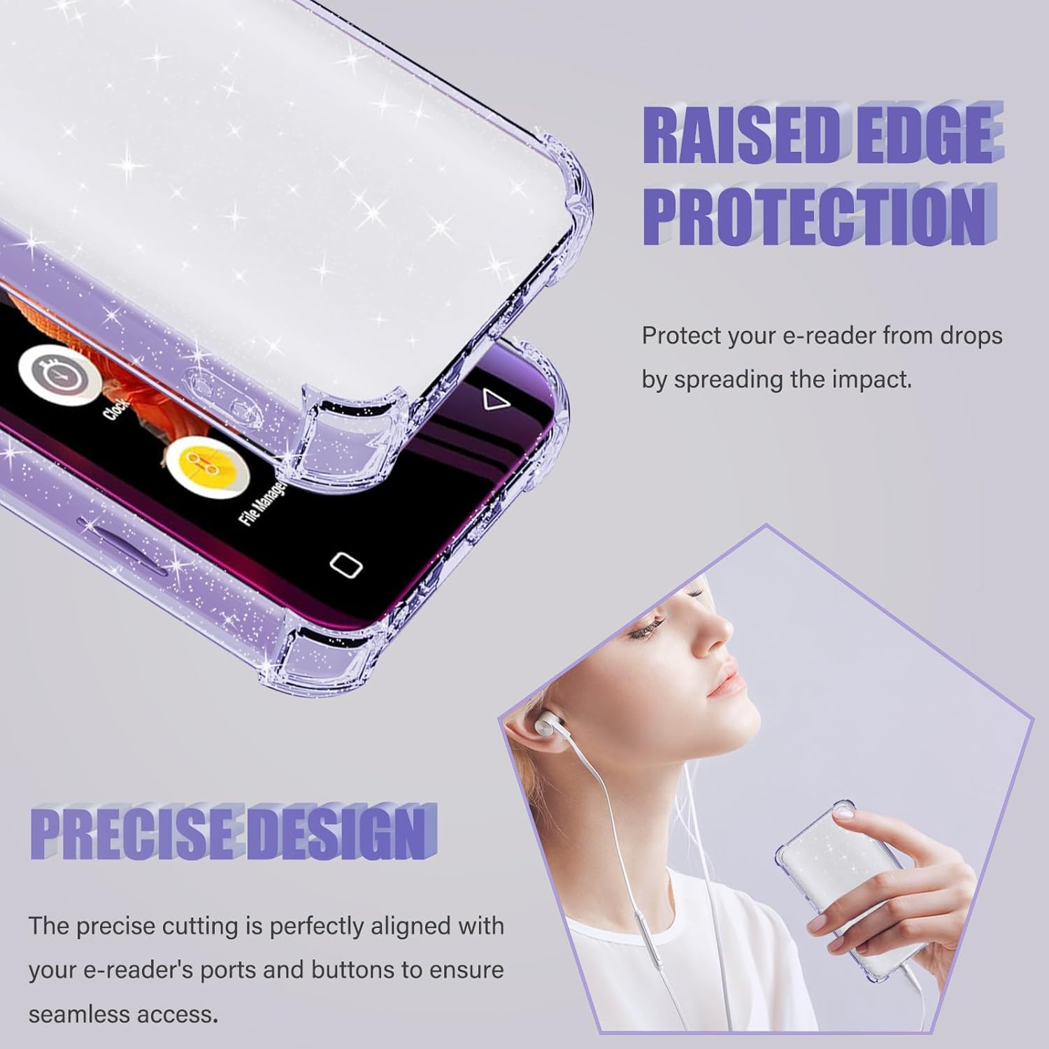 Case for innioasis G1 G3 Mp3 Player,TPU Clear Case for Mp3 Player Anti-Scratch Shock Absorption 4.0 inch Cover Crystal Clear.