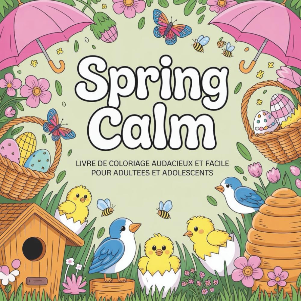 Spring Calm: Livre de coloriage audacieux et facile pour adultes et adolescents