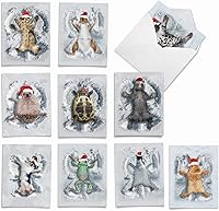Vista 7 de The Best Card Company Paquete variado de 10 tarjetas de felicitación de Navidad con sobres, surtido navideño de humor para hombres y mujeres