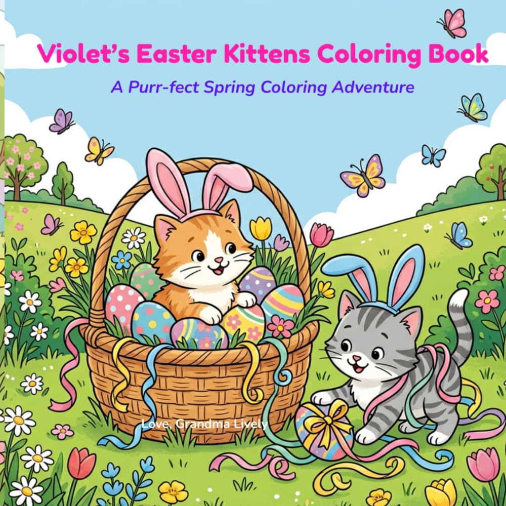 Violet's Easter Kittens Coloring Book: A Purr-fect Spring Coloring Adventure