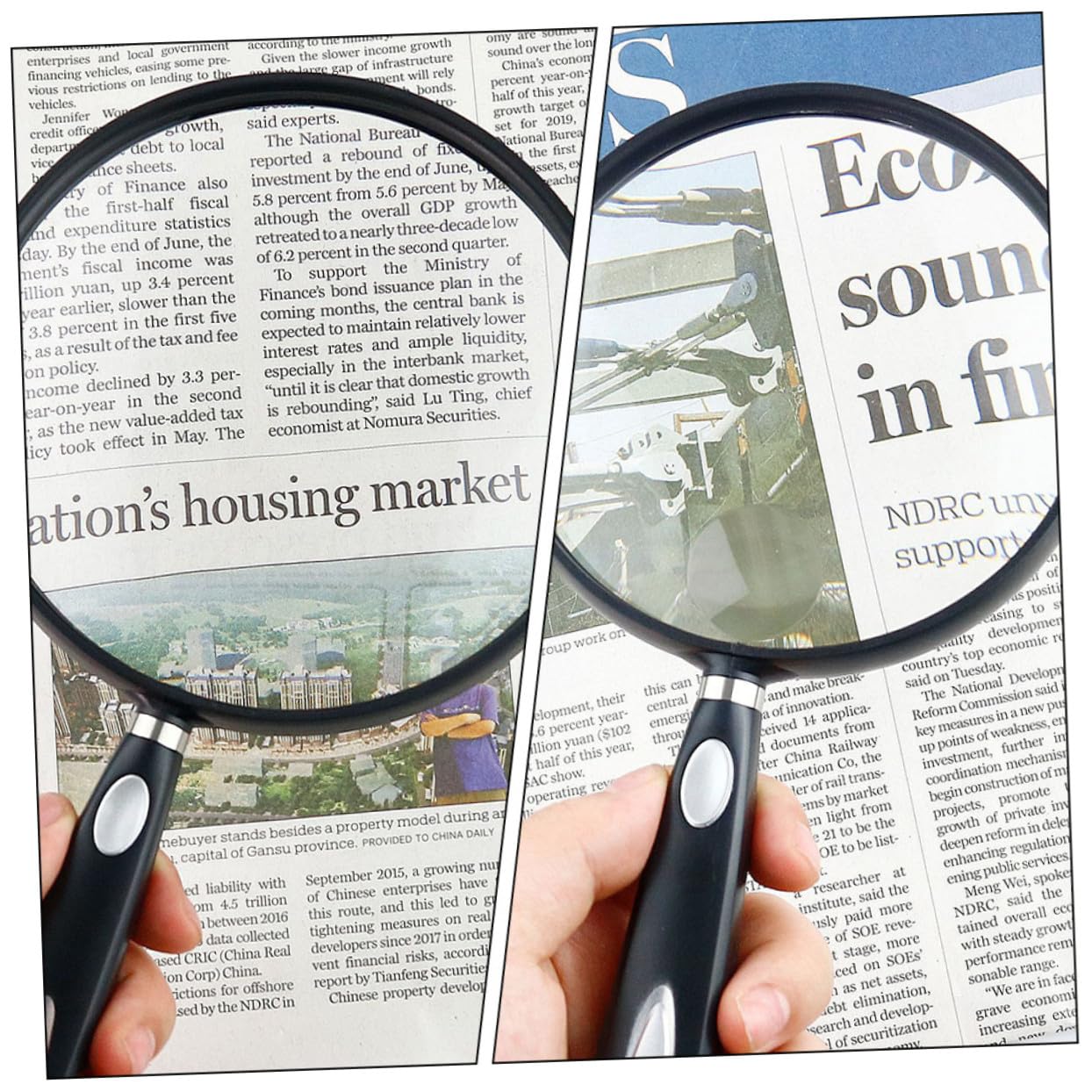 5 Stück Handlupe Fach Große Linse Leicht Handlich Leselupe für Senioren Zeitung Karte Lesen Zuhause Reise Tragbar