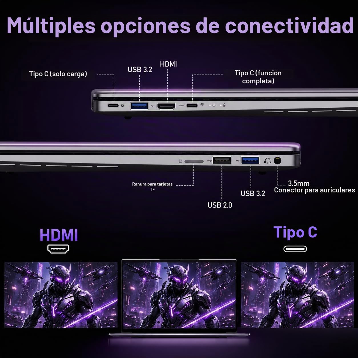 FUNYET Gaming Ordenador Portátil R7 5825U (hasta 4,5 GHz) Laptop 16 Pulgadas RAM 16 GB SSD 1 TB Teclado Retroiluminado Win11 Notebook, 4500 mAh, WiFi 6, HDMI, USB 3.2, BT 5.2, Huellas Digitales