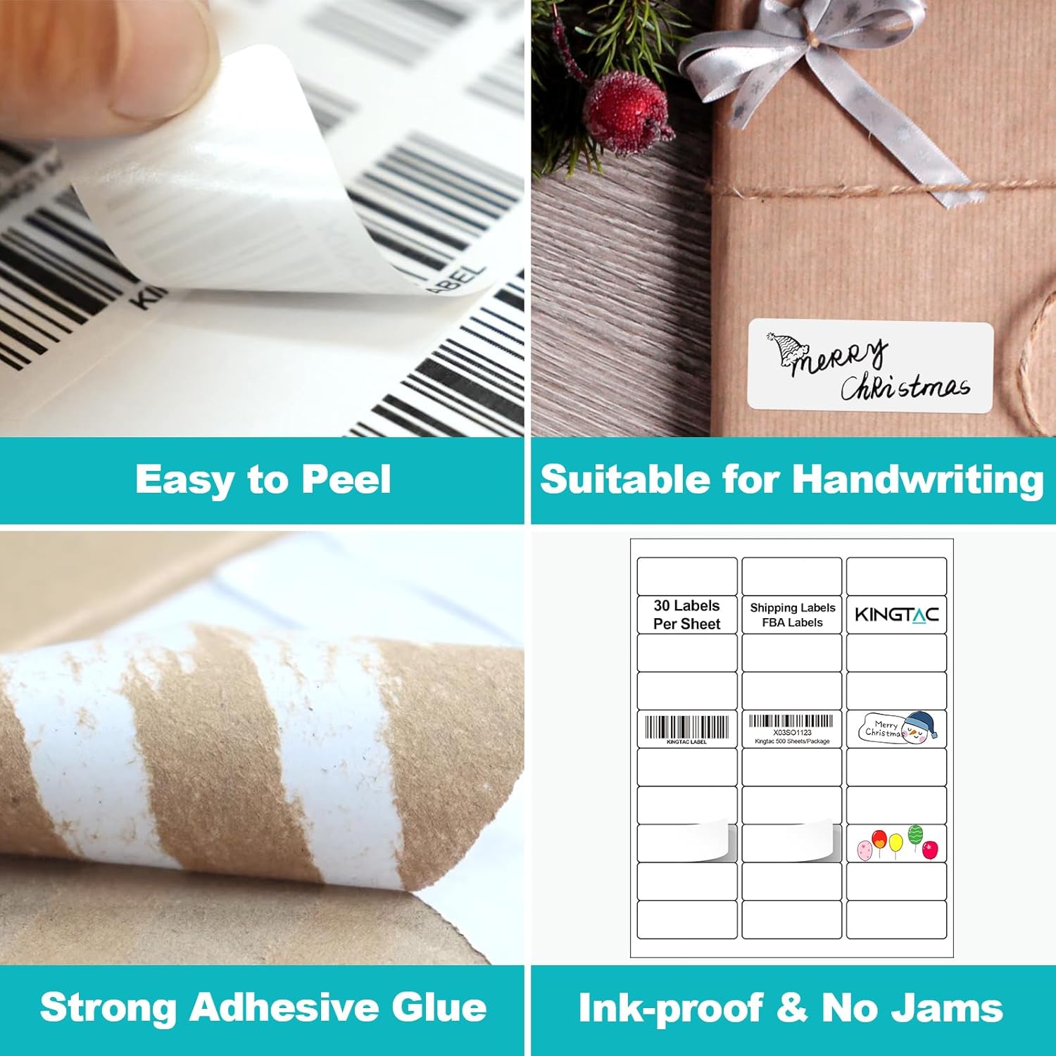 Kingtac (15,000 Labels, 500 Sheets) 30 Up Address Labels, 1" x 2-5/8" Sheet Labels 30 UP Shipping Sticker Labels for Laser & Inkjet Printers - Image 7