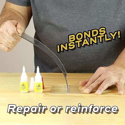 Miniatura 3 de FlashFix Super Glue Plus - Pegamento de soldadura de fuerza industrial y polvo para llenar huecos - Adhesivo de secado instantáneo para plástico,