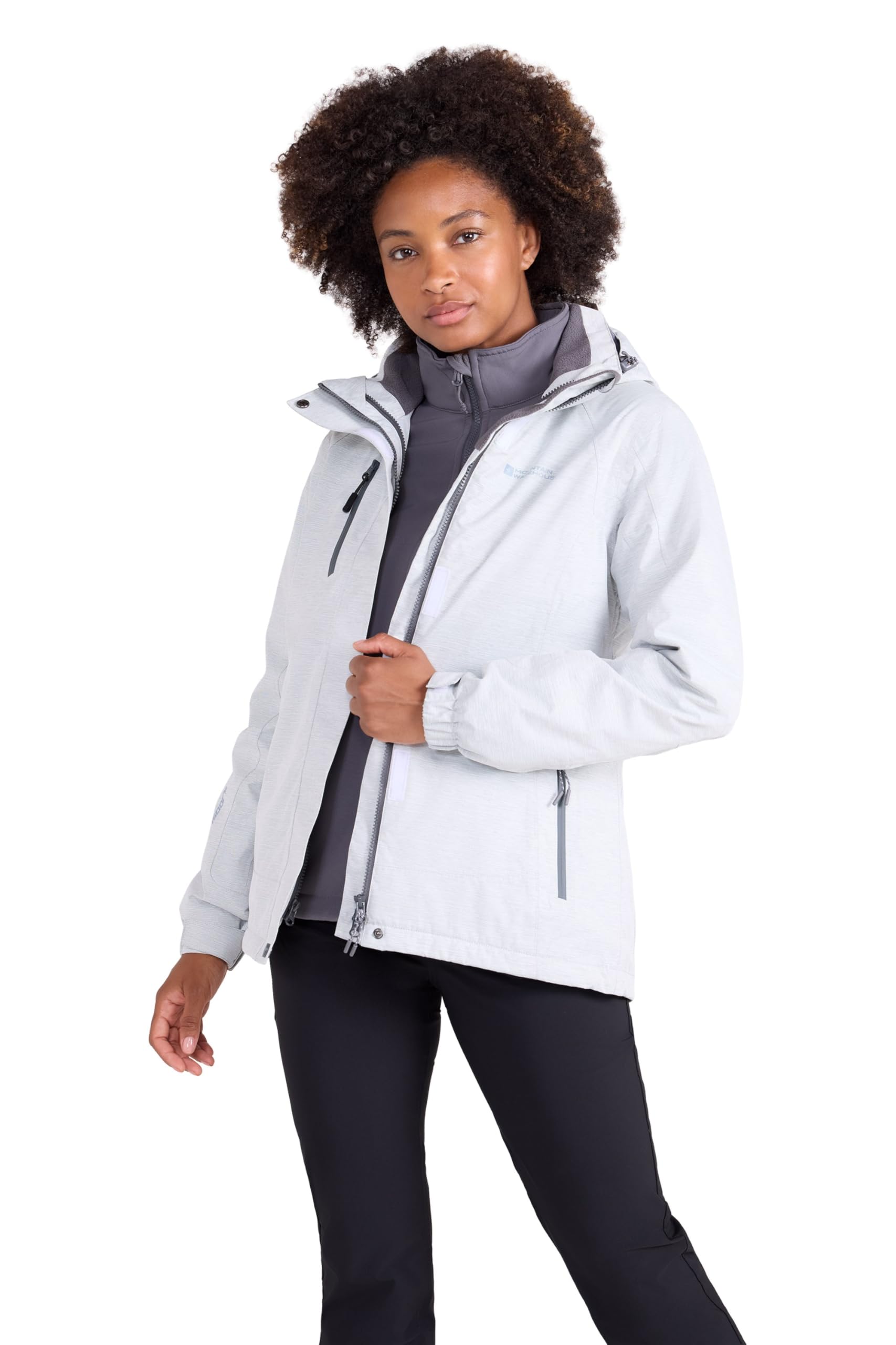 Mountain Warehouse Bracken Melange 3 in 1 Women Jacket White (01) 12