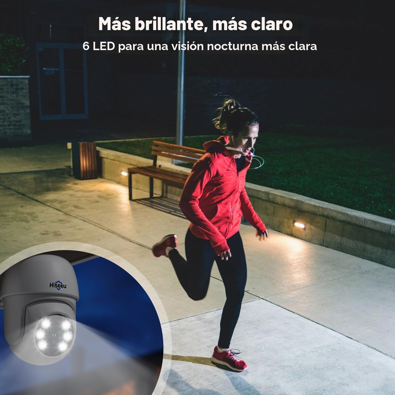 Hiseeu 5MP Kit Camara de Vigilancia WiFi Exterior, PTZ Cámara de Seguridad, 4X Camara IP y 10CH NVR,Detección y Seguimiento, Visión Nocturna en Color 1TB HDD