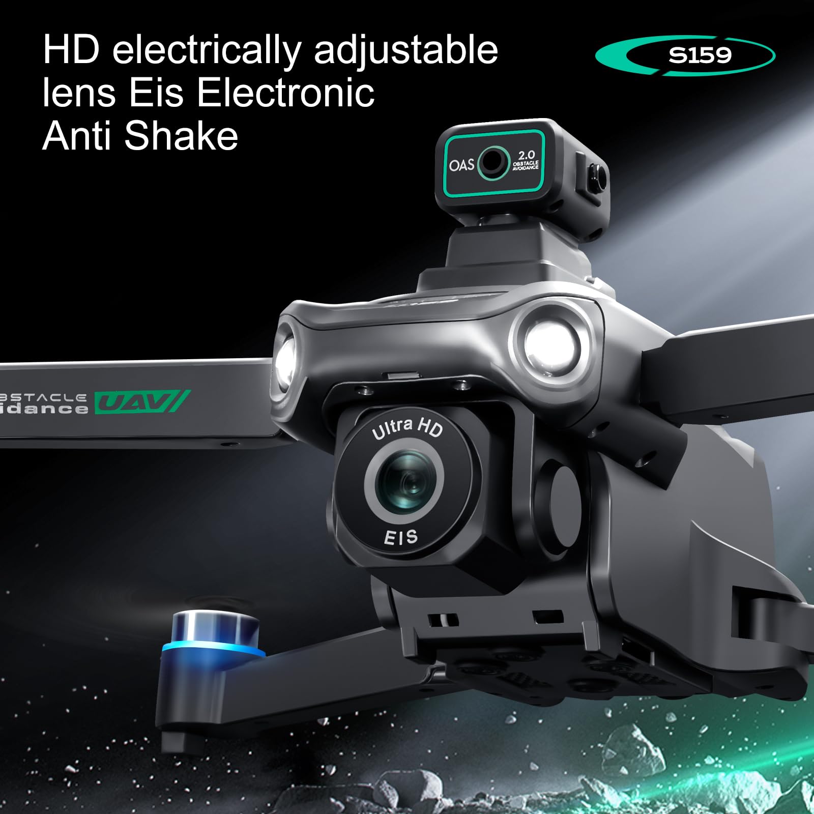 S159 Drone con Telecomando Schermo 5G e GPS, OAS 2.0 Evitamento Ostacoli, Doppia Fotocamera Elettrica HD, 25 Minuti Autonomia, Segui-Intelligente - Drone con Motori Brushless e Ritorno GPS per Adulti