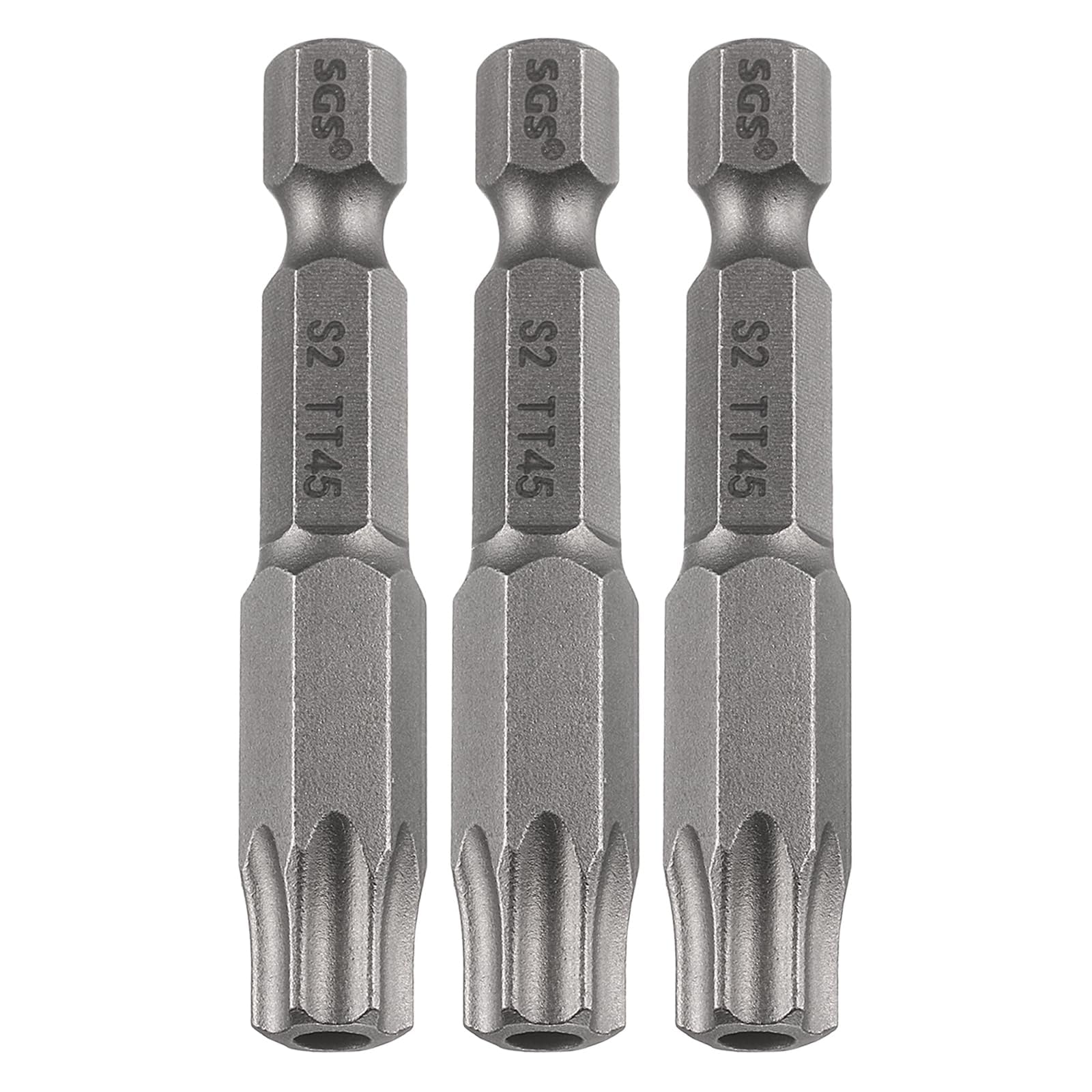 Tige hexagonale magnétique et pointe étoile S2 pour embout de tournevis TT45